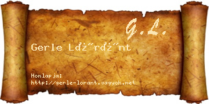 Gerle Lóránt névjegykártya